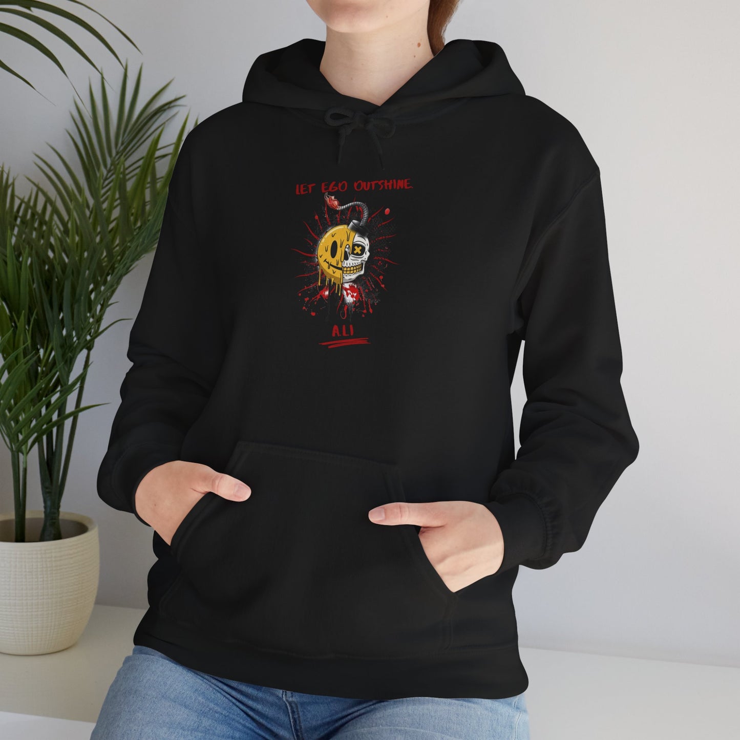 Personalized Split Smile Skull Hooded Sweatshirt
