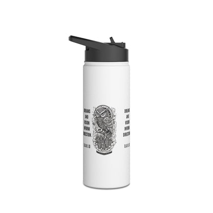 Personalized Initial Quote Owl Vision Stainless Steel Water Bottle