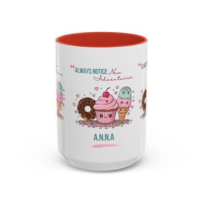 Personalized Initial Sweet Treat Accent Coffee Mug