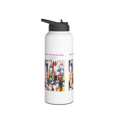 Personalized Initial Quote Cat Collage Stainless Steel Water Bottle