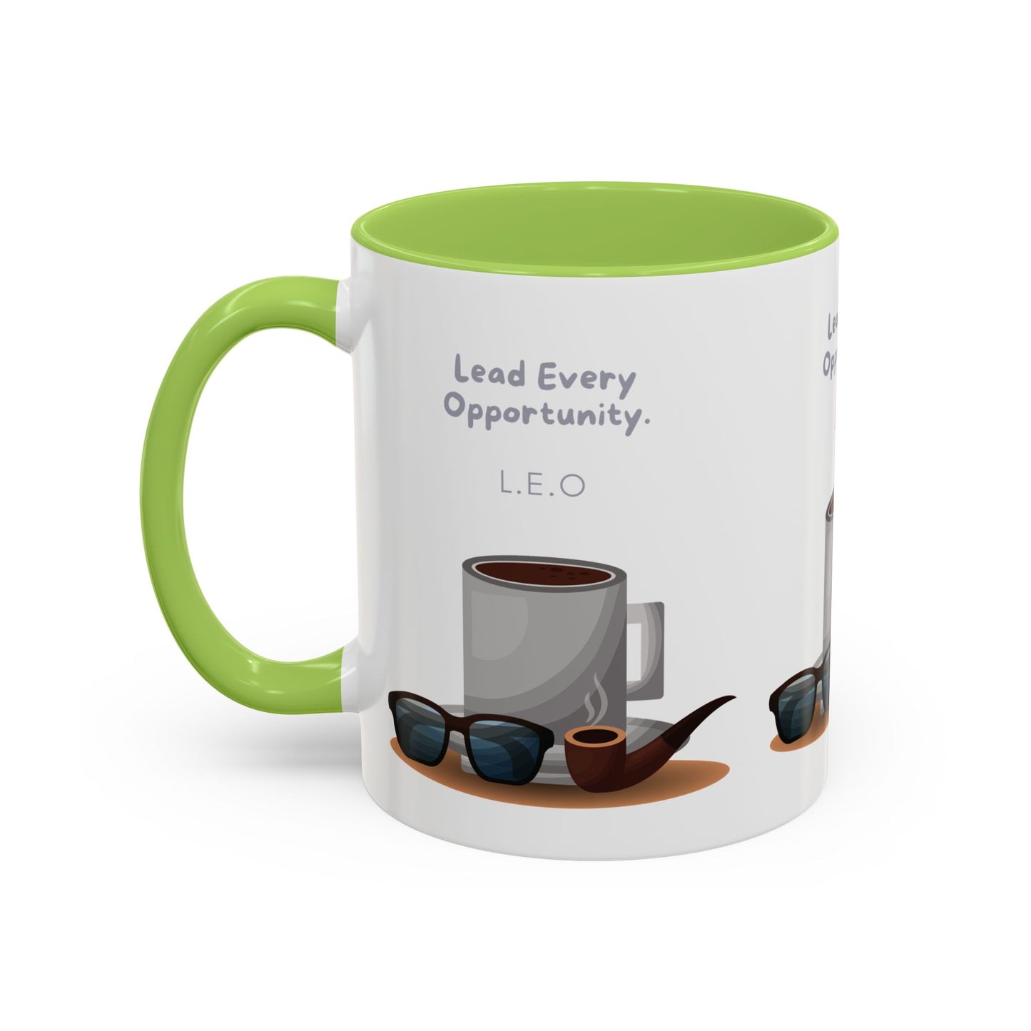 Personalized Initial Coffee and Sunglasses Accent Coffee Mug