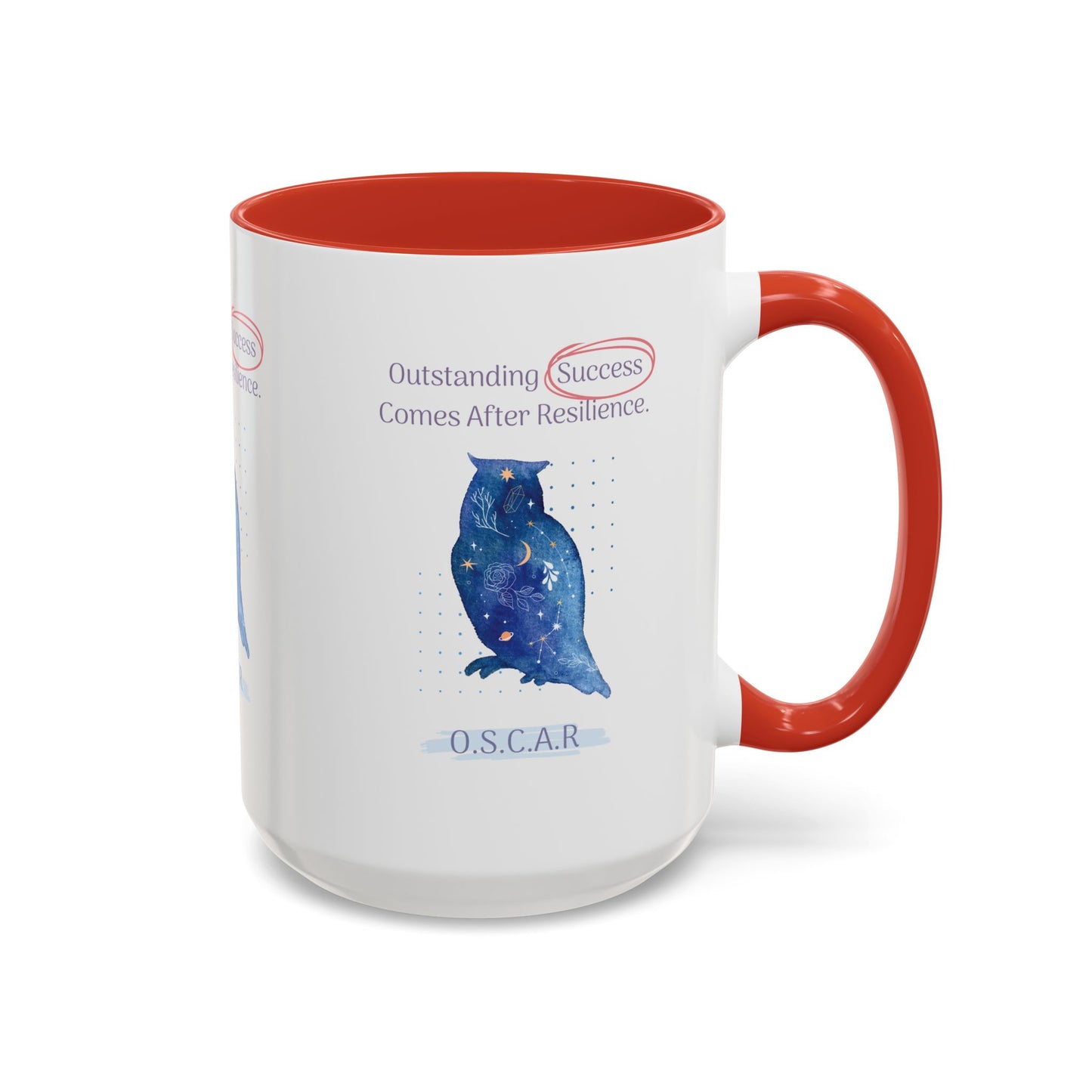 Personalized Initial Galaxy Owl Accent Coffee Mug