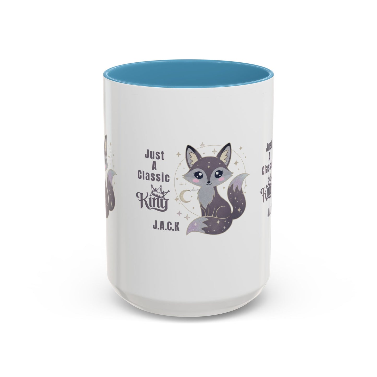 Personalized Initial Fox King Accent Coffee Mug