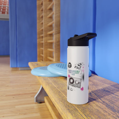 Personalized Initial Quote Cassette Stainless Steel Water Bottle