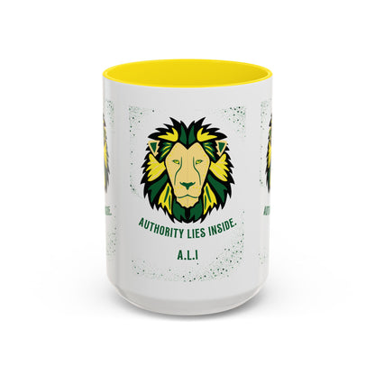Personalized Initial Lion Accent Coffee Mug