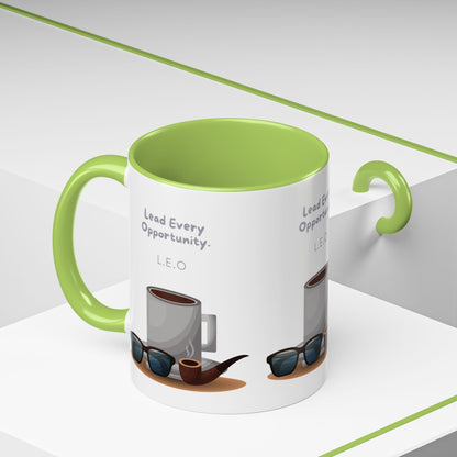 Personalized Initial Coffee and Sunglasses Accent Coffee Mug