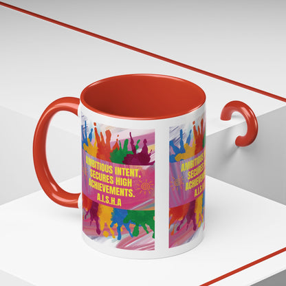 Personalized Initial Colorful Paint Accent Coffee Mug