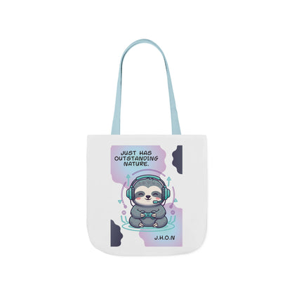 Personalized Initial Quote Sloth Gamer Canvas Tote Custom Name