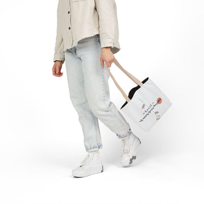 Personalized Initial Quote Floral Minimalist Canvas Tote Custom Name