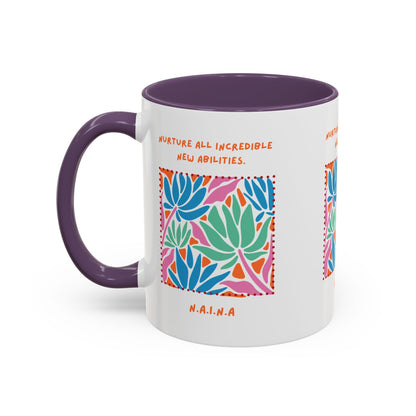 Personalized Initial Floral Momentum Accent Coffee Mug