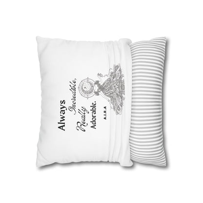 Personalized Initial Quote Light Girl — Custom Sayings on Square Poly Canvas Pillowcase