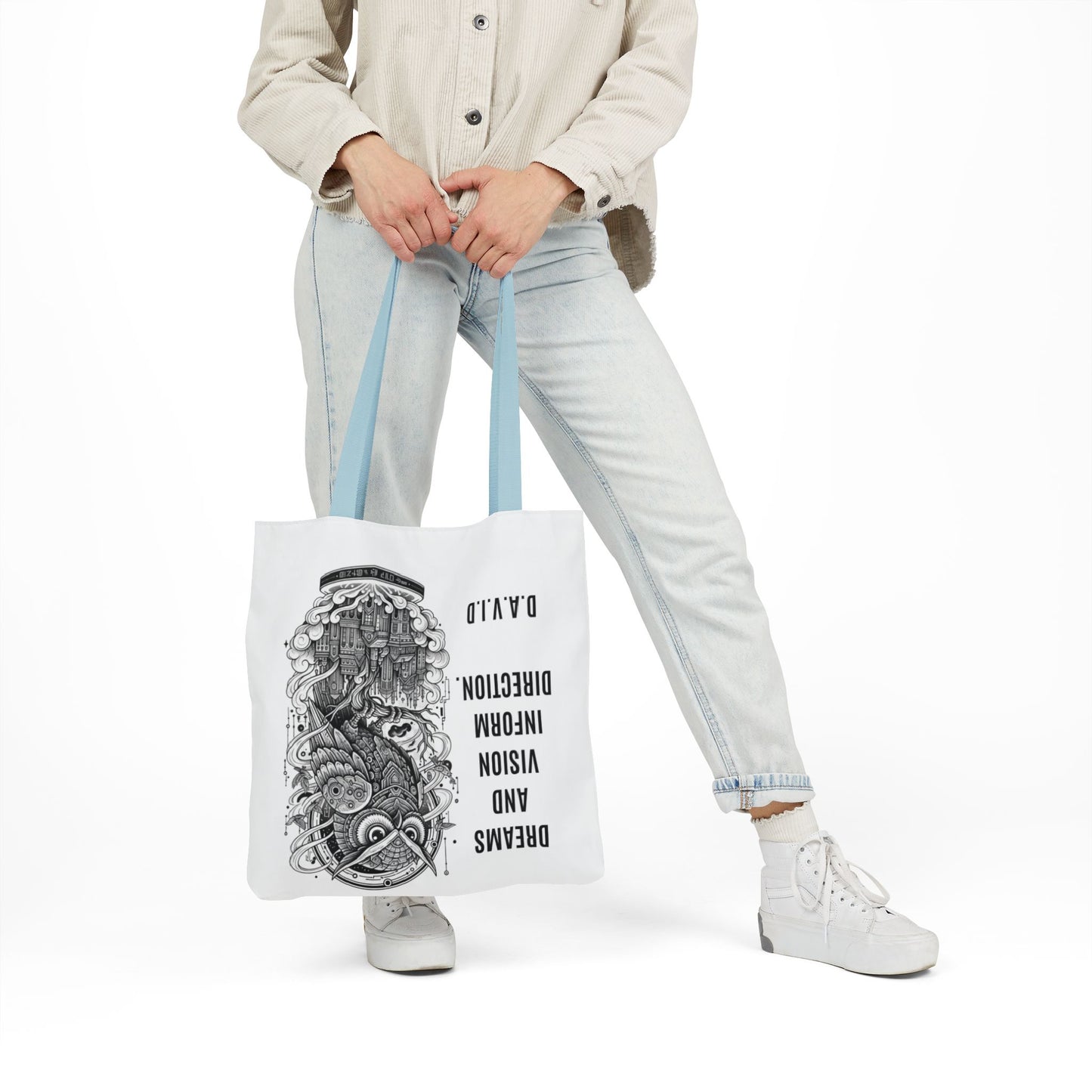 Personalized Initial Quote Owl Vision Canvas Tote Custom Name