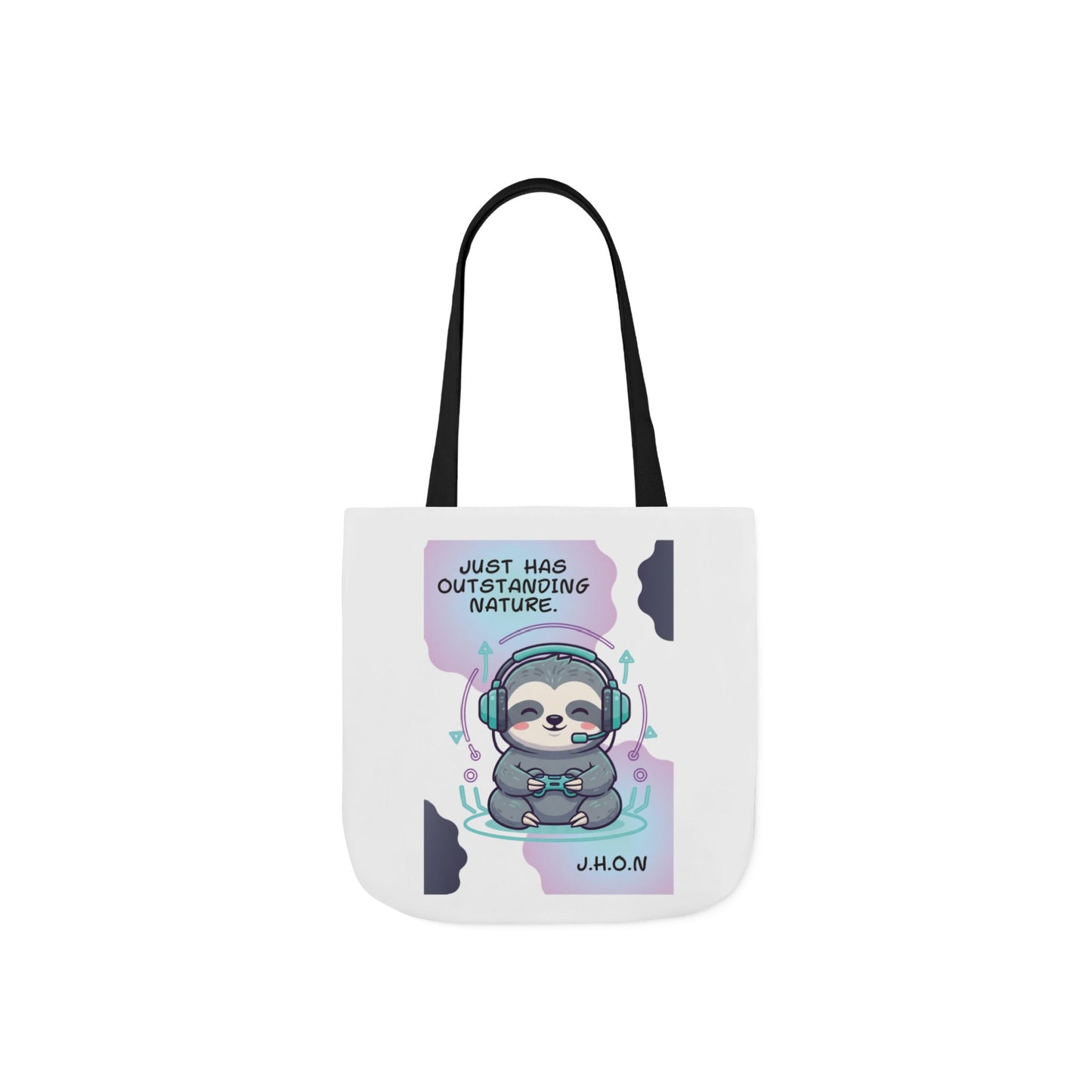 Personalized Initial Quote Sloth Gamer Canvas Tote Custom Name