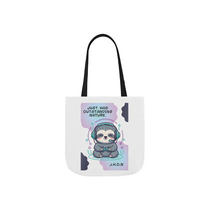 Personalized Initial Quote Sloth Gamer Canvas Tote Custom Name