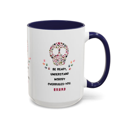 Personalized Initial Floral Skull Accent Coffee Mug