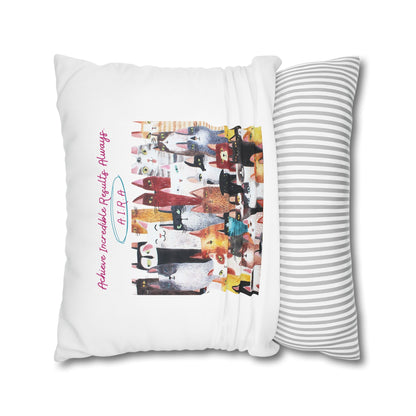 Personalized Initial Quote Cat Collage — Custom Sayings on Square Poly Canvas Pillowcase