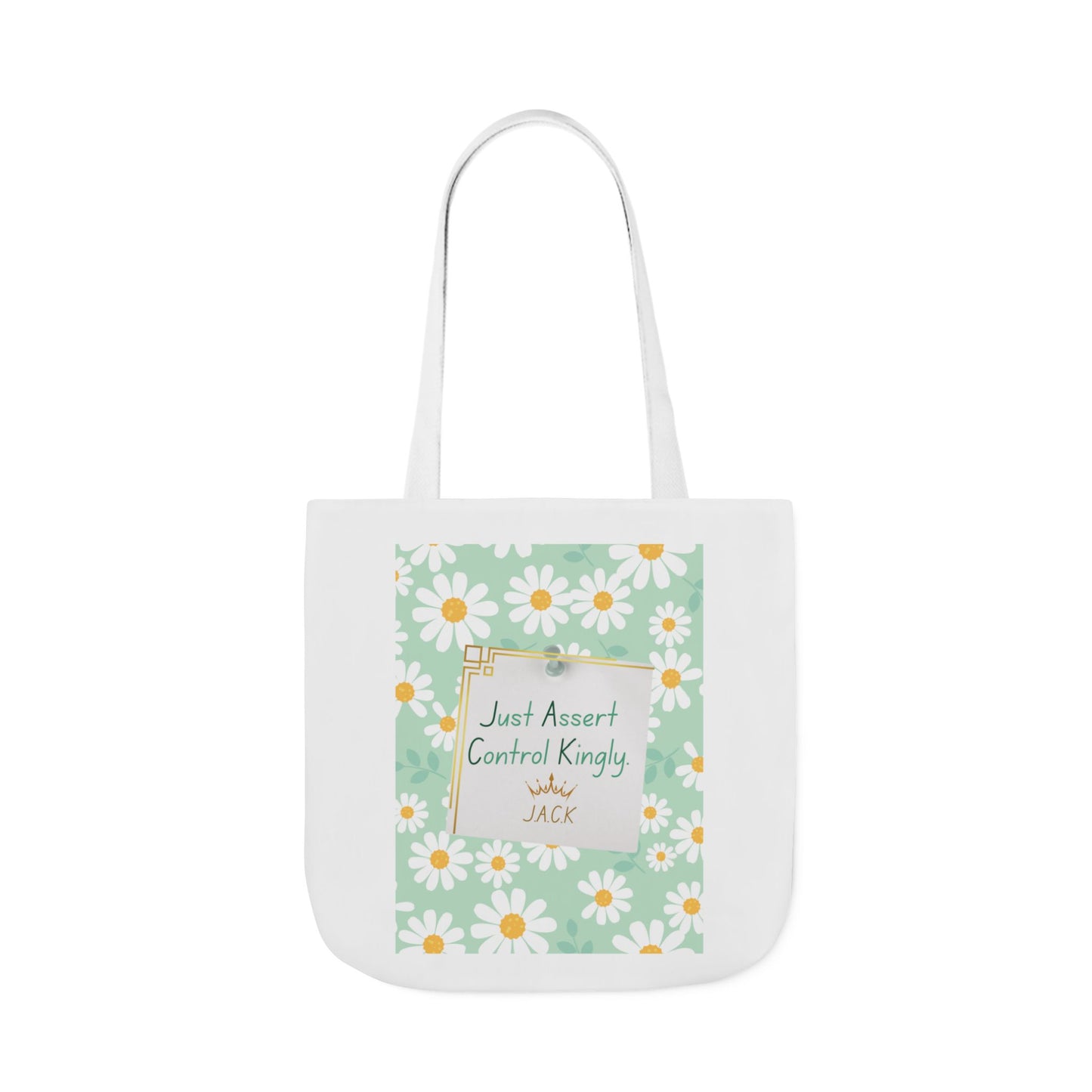 Personalized Initial Quote Floral Inspirational Canvas Tote Custom Name