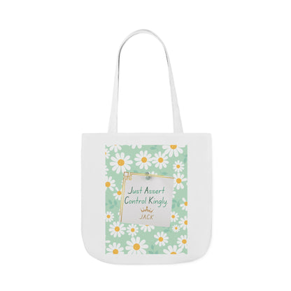 Personalized Initial Quote Floral Inspirational Canvas Tote Custom Name
