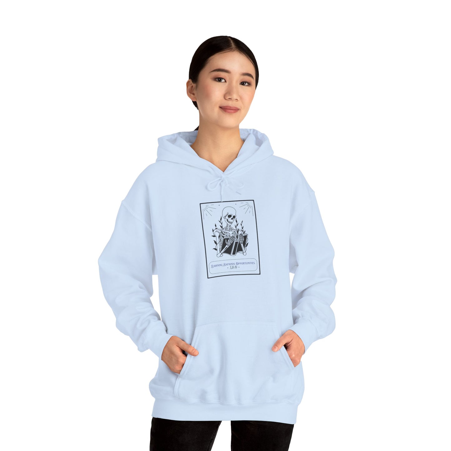 Personalized Skeleton Reading Hooded Sweatshirt
