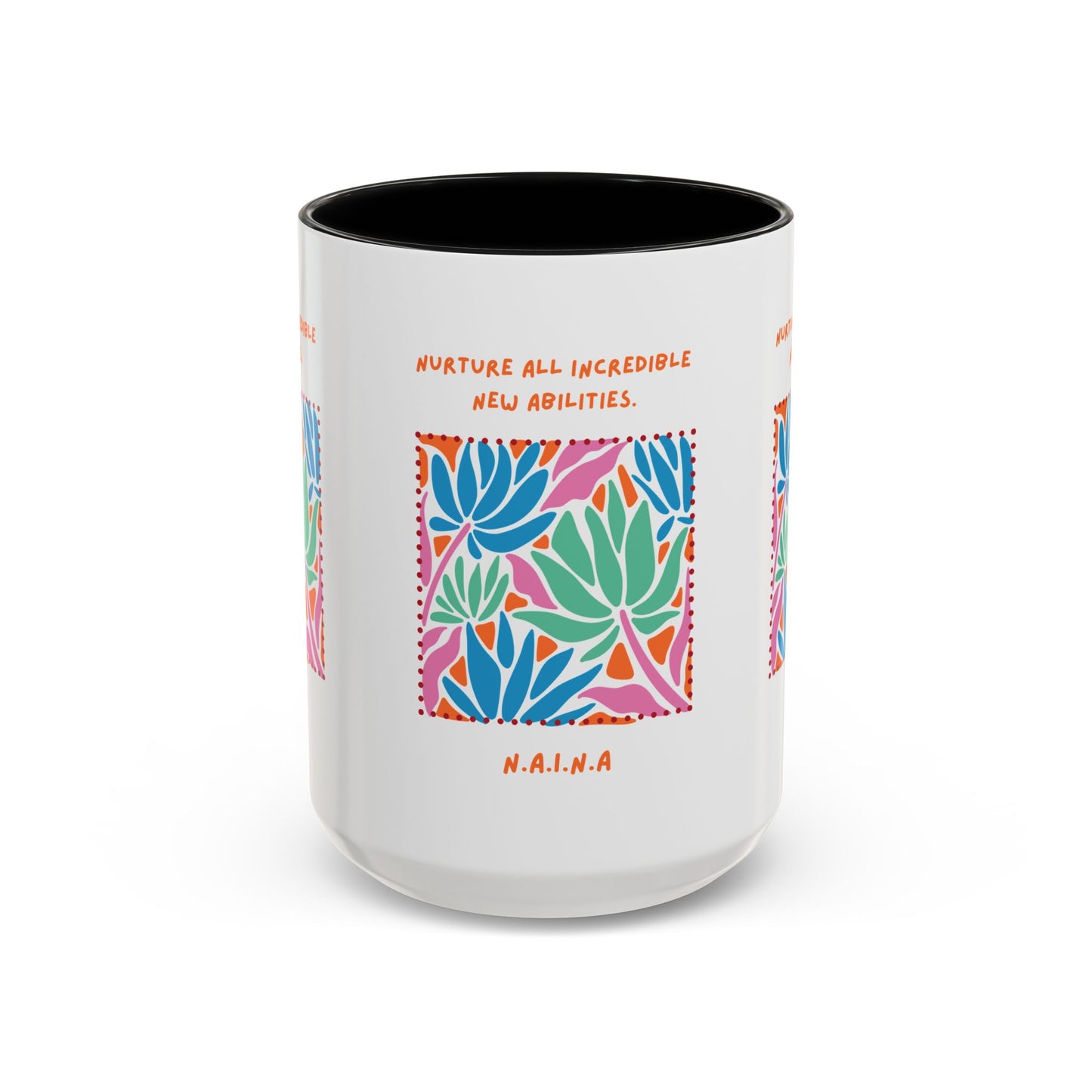 Personalized Initial Floral Momentum Accent Coffee Mug