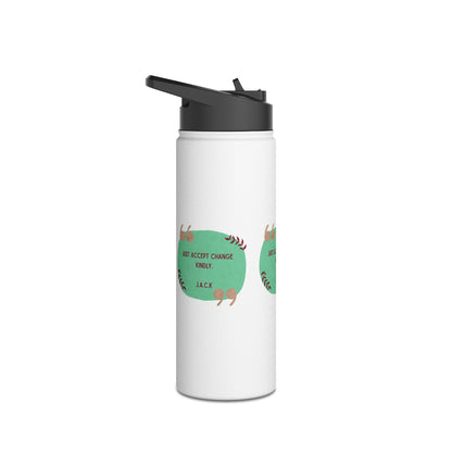 Personalized Initial Quote Oval Note Stainless Steel Water Bottle
