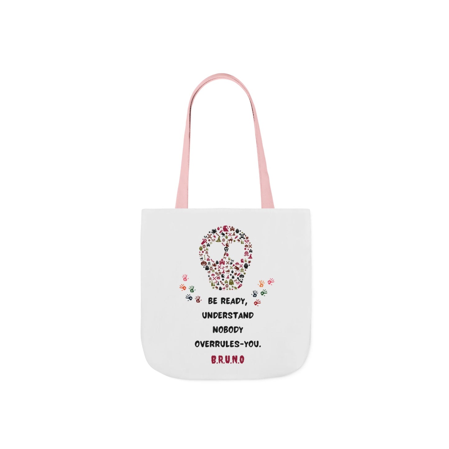 Personalized Initial Quote Floral Skull Canvas Tote Custom Name