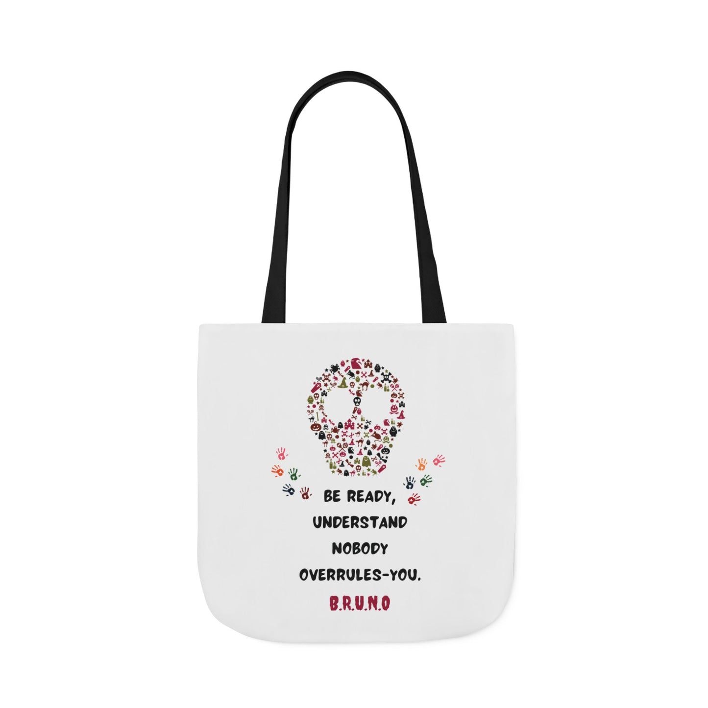 Personalized Initial Quote Floral Skull Canvas Tote Custom Name