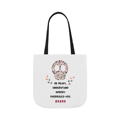 Personalized Initial Quote Floral Skull Canvas Tote Custom Name