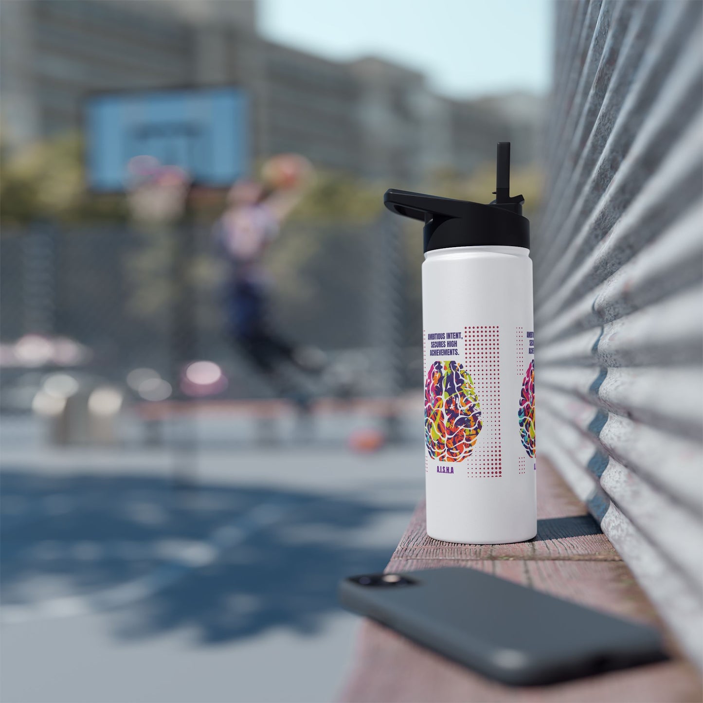 Personalized Initial Quote Brain Stainless Steel Water Bottle