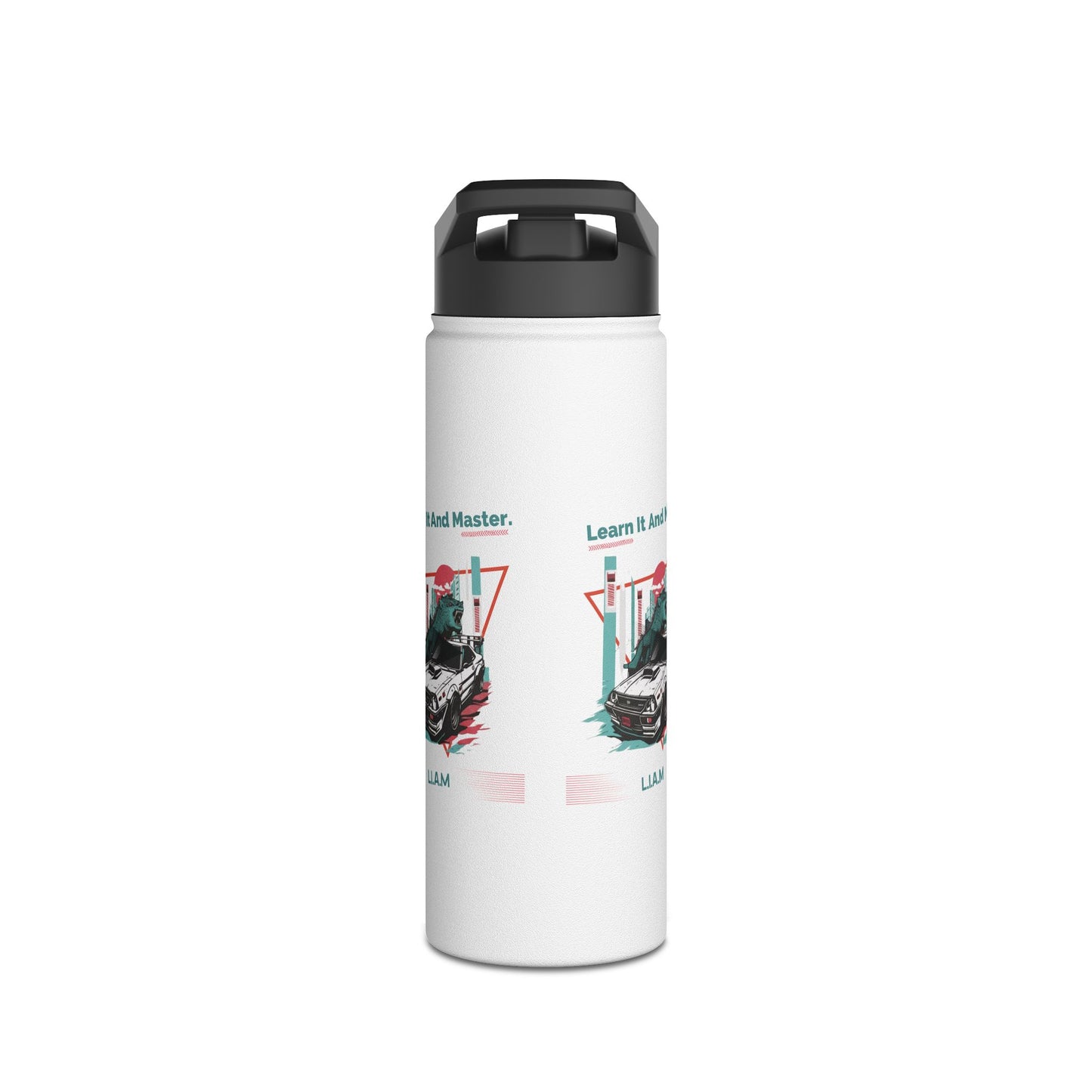 Personalized Initial Quote Dinosaur Car Stainless Steel Water Bottle