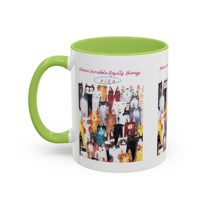 Personalized Initial Cat Collage Accent Coffee Mug