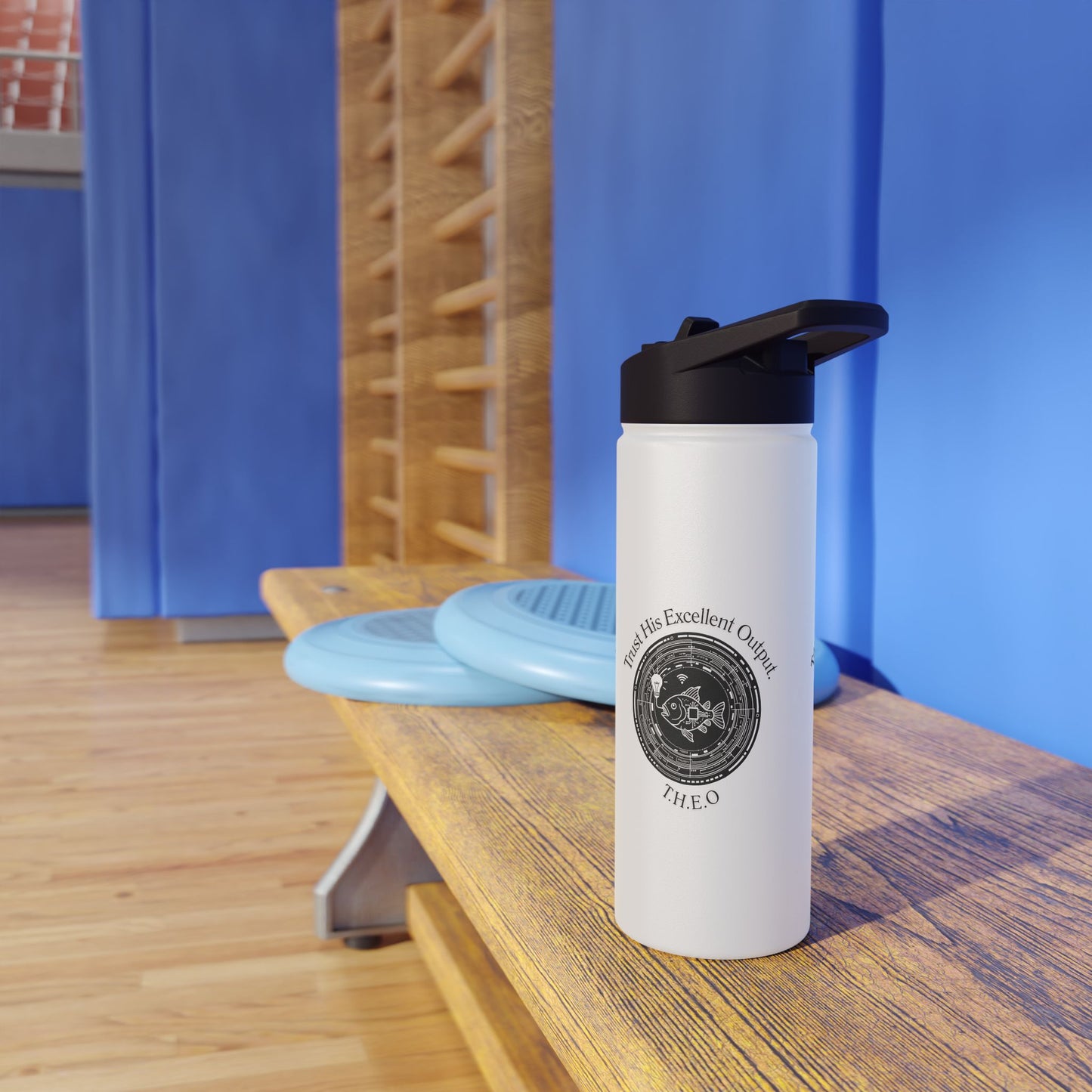 Personalized Initial Quote Fish Stainless Steel Water Bottle