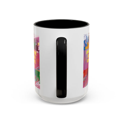 Personalized Initial Colorful Paint Accent Coffee Mug