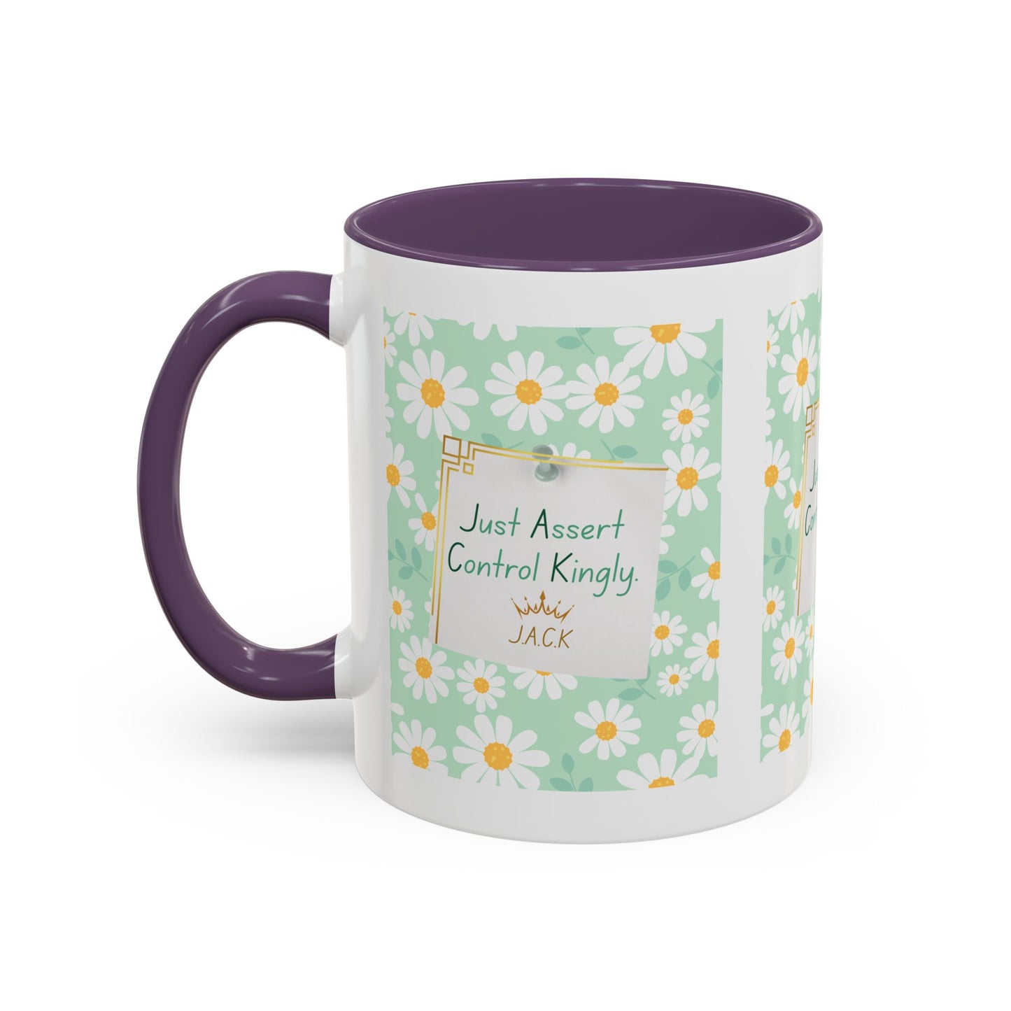 Personalized Floral Message Accent Coffee Mug