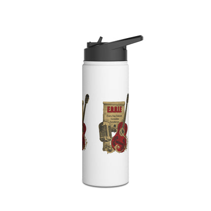 Personalized Initial Quote Guitar Stainless Steel Water Bottle