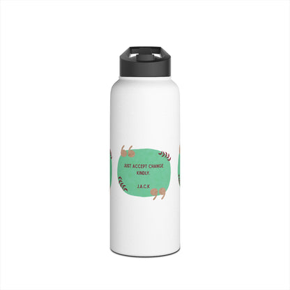 Personalized Initial Quote Oval Note Stainless Steel Water Bottle