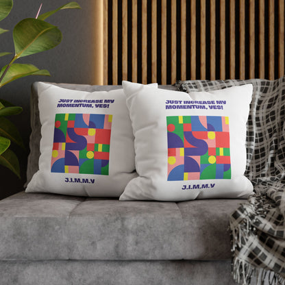Personalized Initial Quote Colorful Momentum — Custom Sayings on Square Poly Canvas Pillowcase