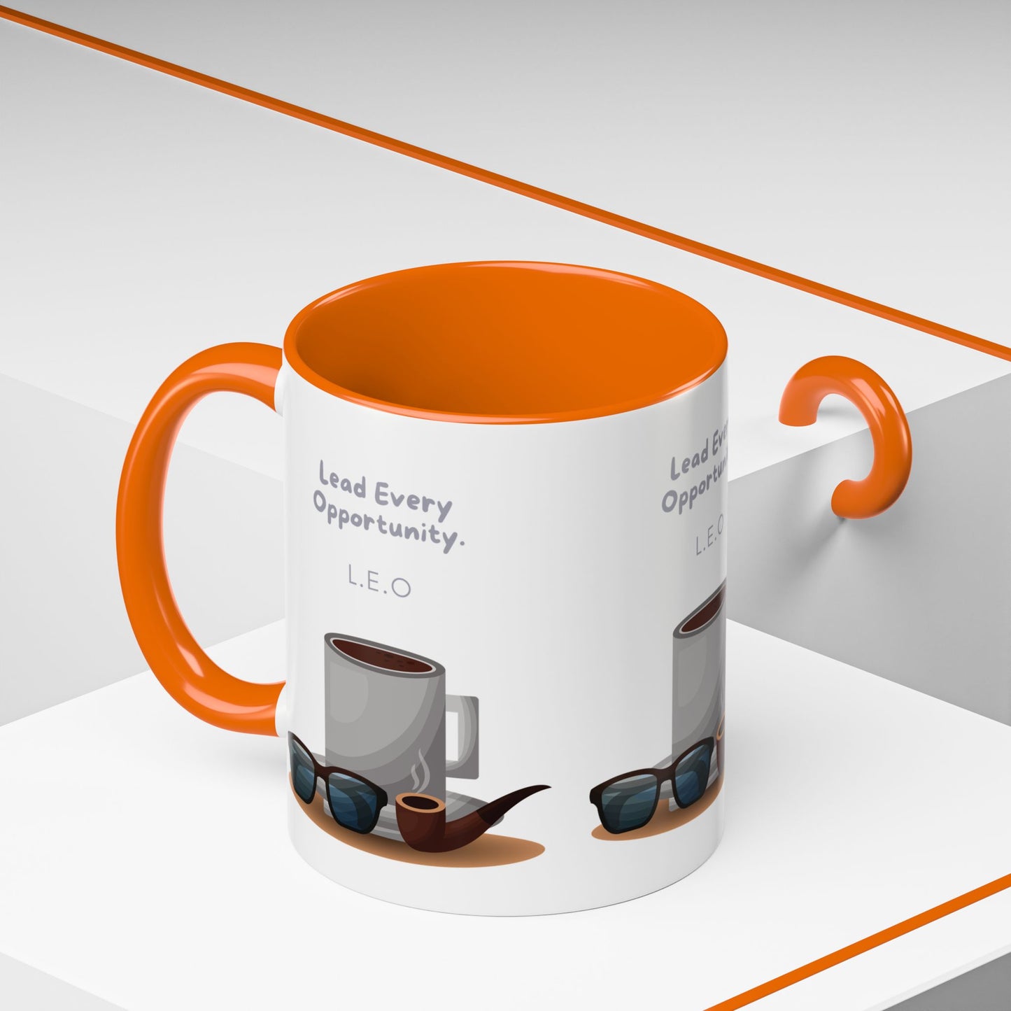 Personalized Initial Coffee and Sunglasses Accent Coffee Mug