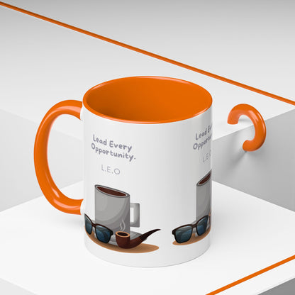 Personalized Initial Coffee and Sunglasses Accent Coffee Mug