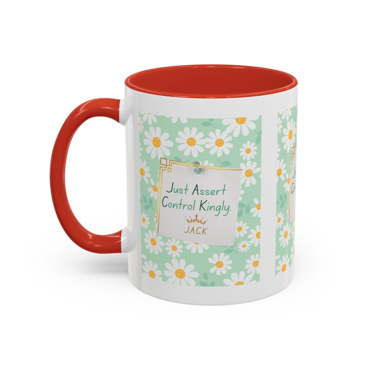 Personalized Floral Message Accent Coffee Mug