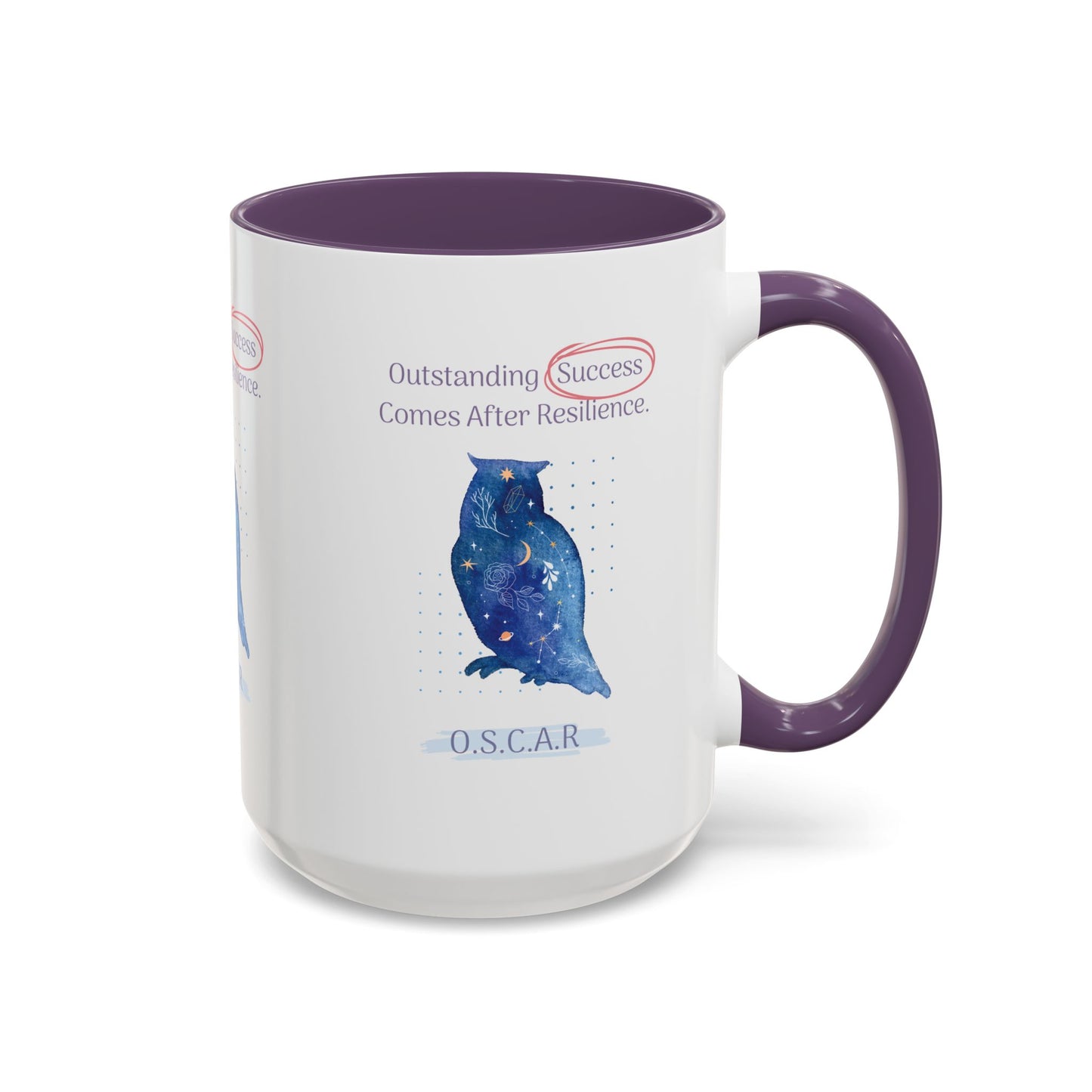 Personalized Initial Galaxy Owl Accent Coffee Mug