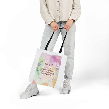 Personalized Initial Quote Ocean Theme Canvas Tote Custom Name