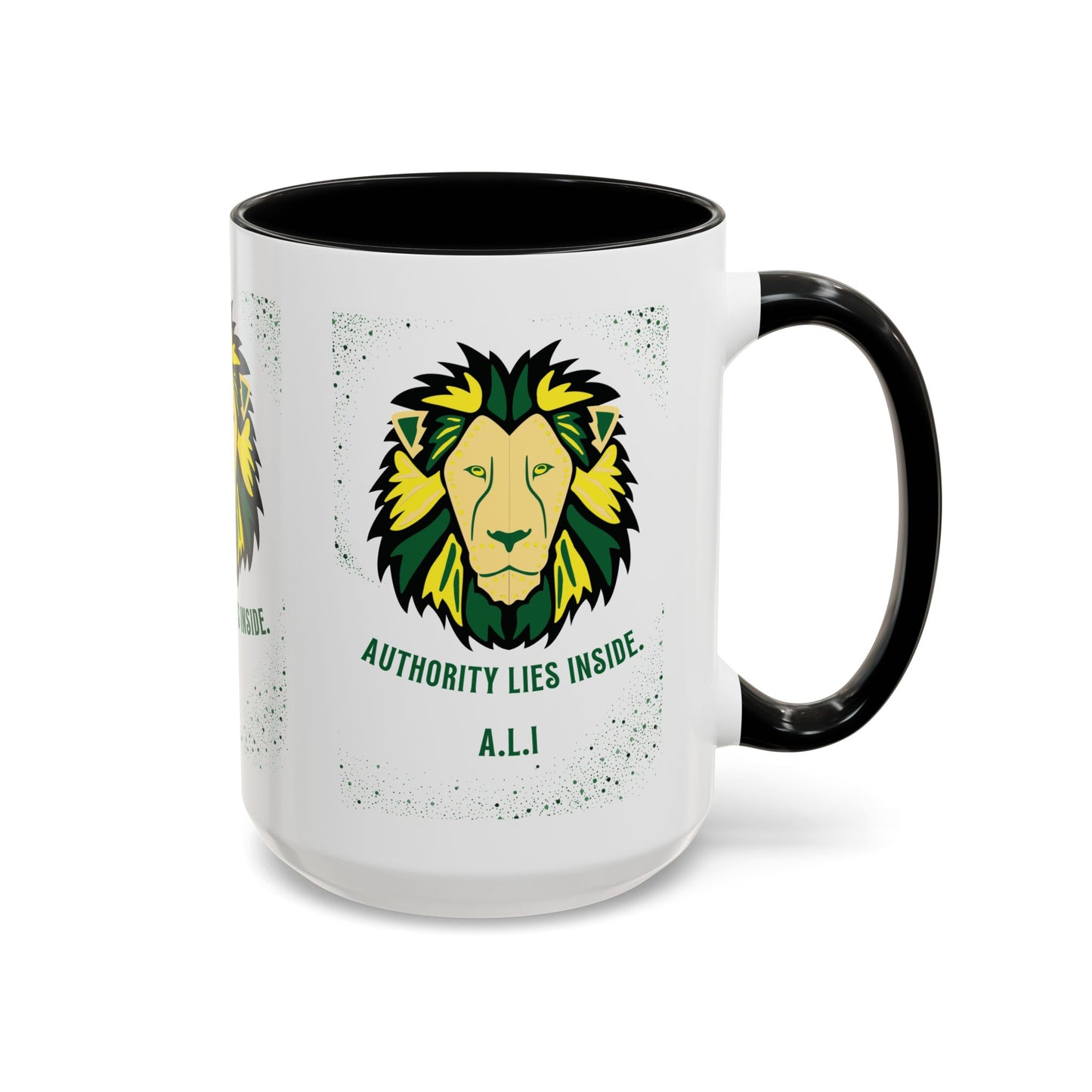 Personalized Initial Lion Accent Coffee Mug