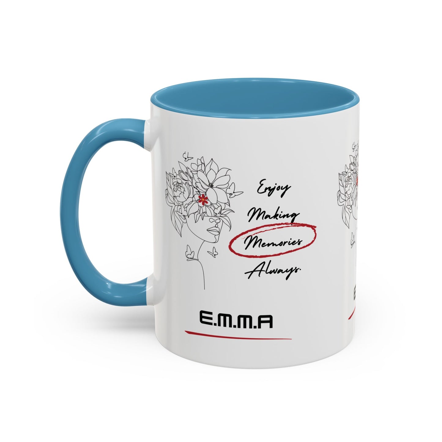 Personalized Initial Floral Girl Accent Coffee Mug
