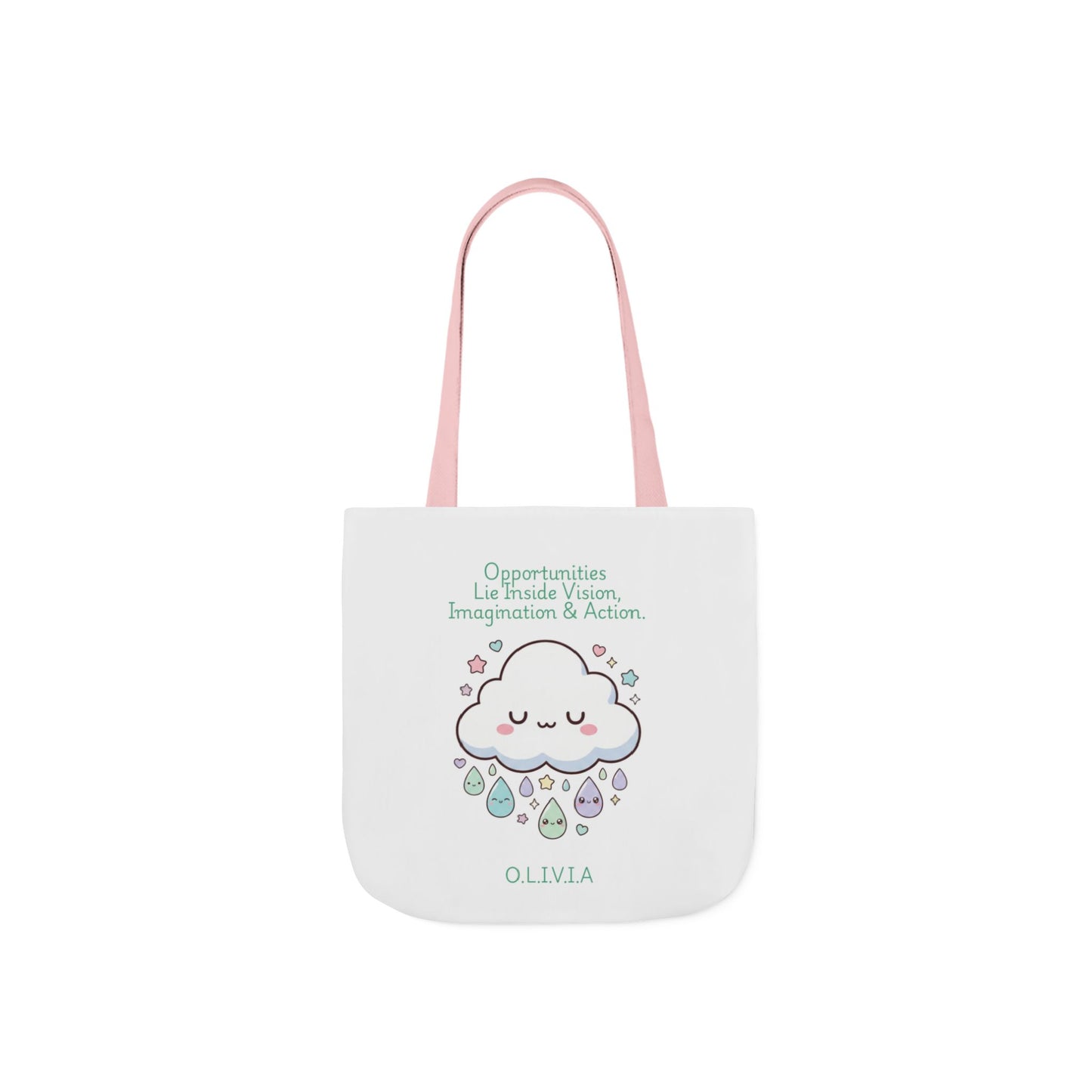 Personalized Initial Quote Cloud Dripping Canvas Tote Custom Name