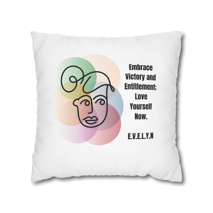 Personalized Initial Quote Simple Girl — Custom Sayings on Square Poly Canvas Pillowcase