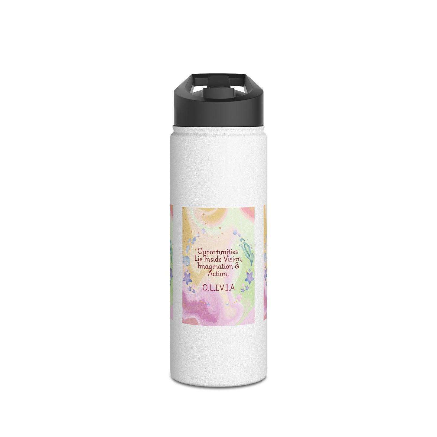 Personalized Initial Quote Ocean Theme Stainless Steel Water Bottle