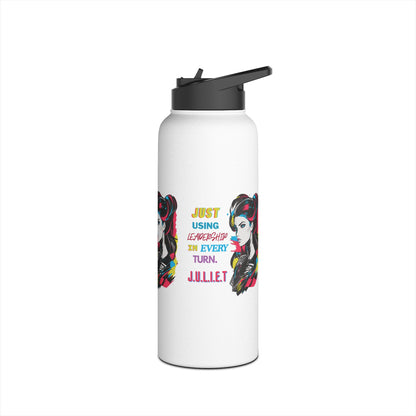 Personalized Initial Quote Vintage Girl Stainless Steel Water Bottle