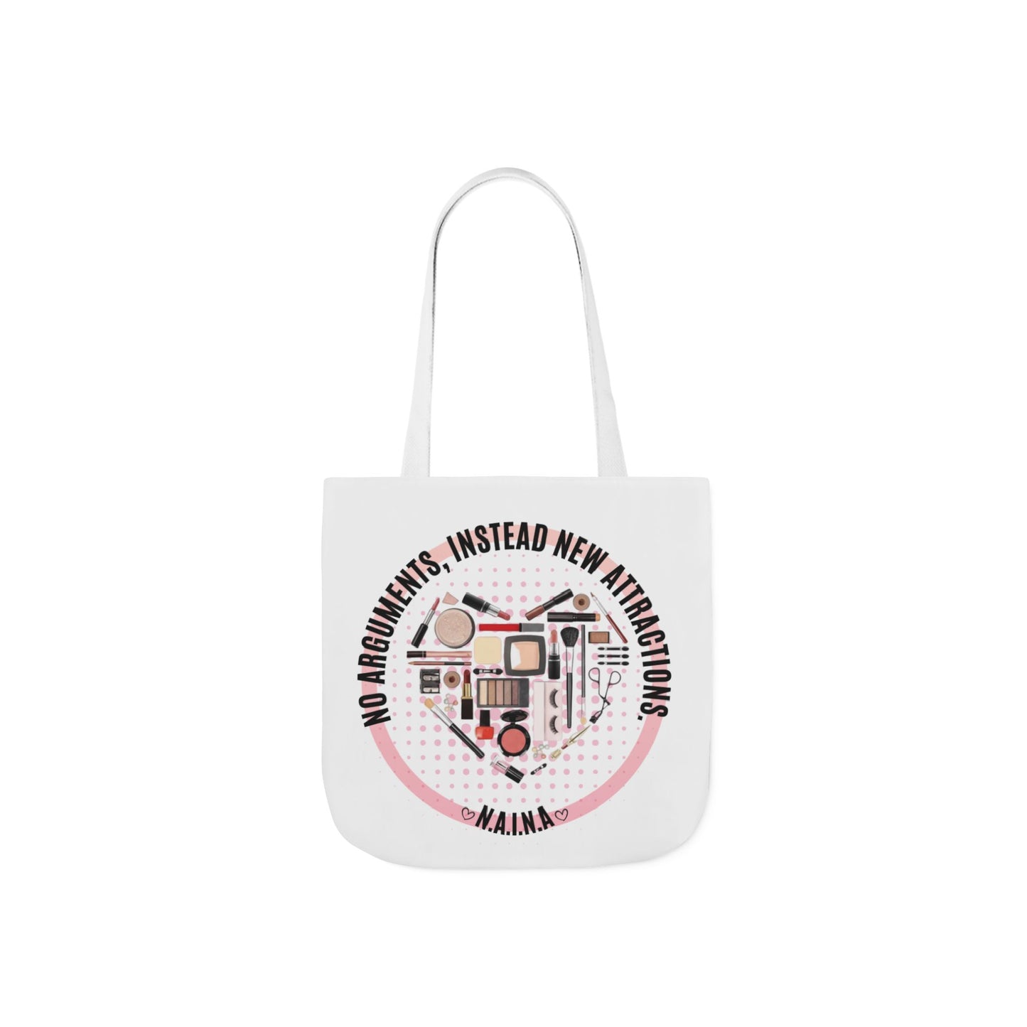 Personalized Initial Quote Cosmetic Heart Canvas Tote Custom Name