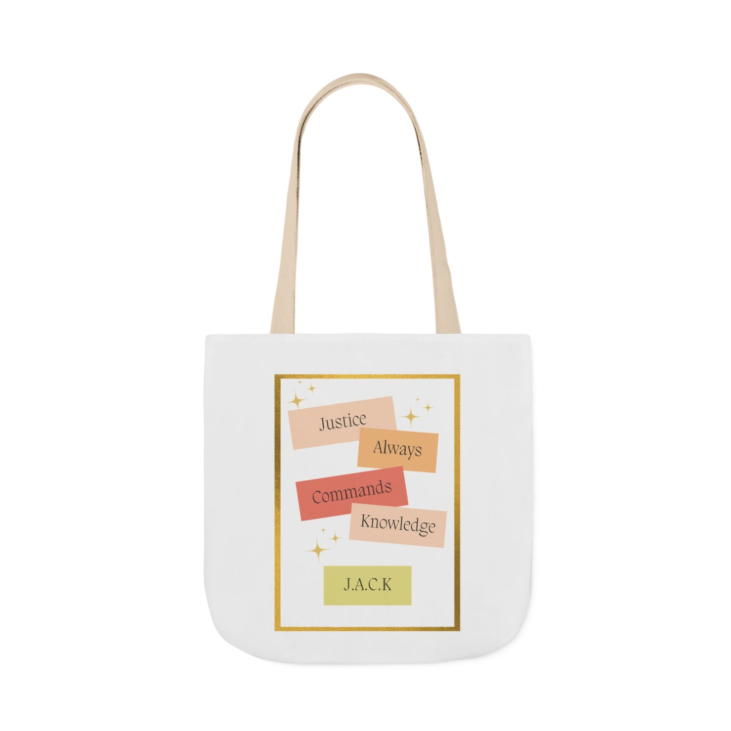 Personalized Initial Quote Inspirational Canvas Tote Custom Name